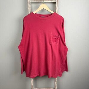 Marithe Francois Girgaud Red Blank Pocket LongSleeve Shirt‎ XL